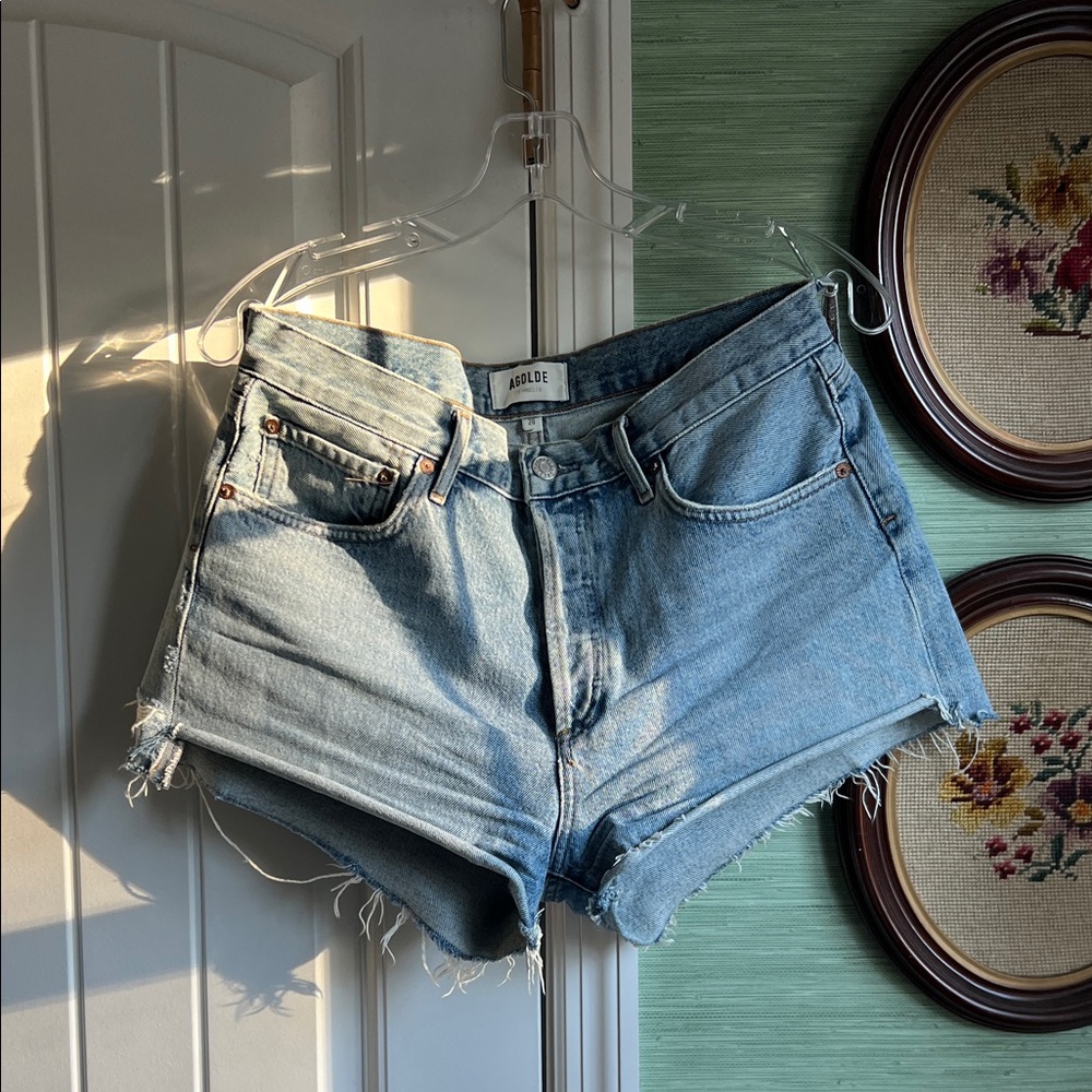 Agolde Parker Light Blue Jean Shorts